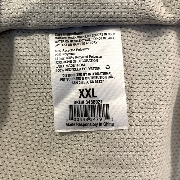 NWT, Reddy dog vest, XXL 33 - 34 inches, Grey/Red - Picture 3 of 9